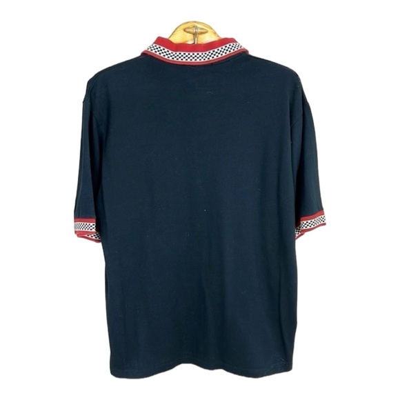 Men’s Jerzees Stock Car Racing Experience Black & Red Checkered Polo Size Large - Picture 2 of 6